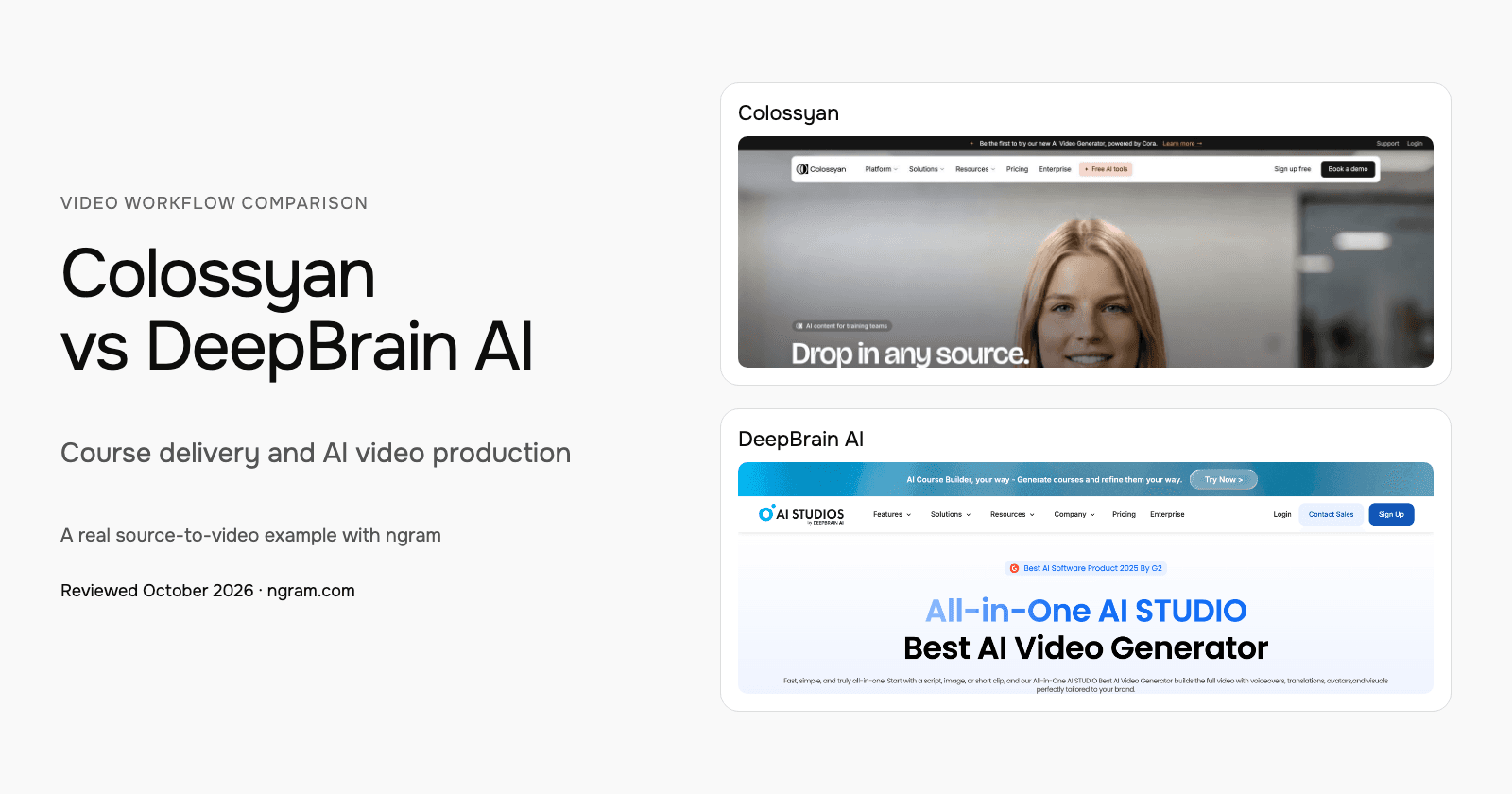 Colossyan vs DeepBrain AI: Course delivery and AI video production