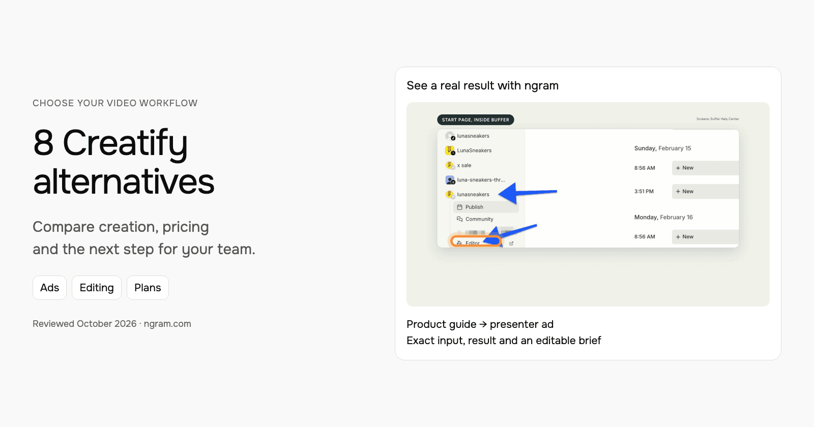 8 Creatify alternatives for ads and video creation