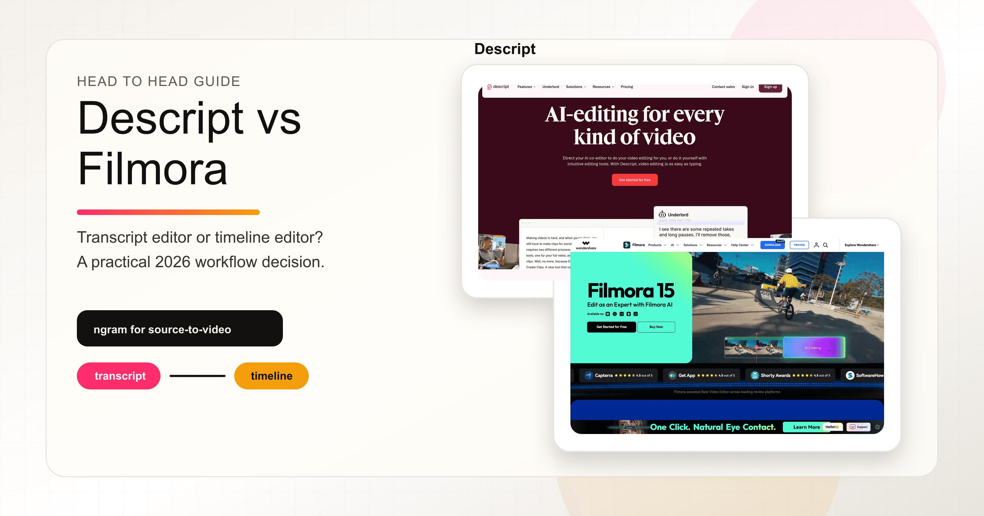 Descript vs Filmora: Which AI Video Editor Fits in 2026