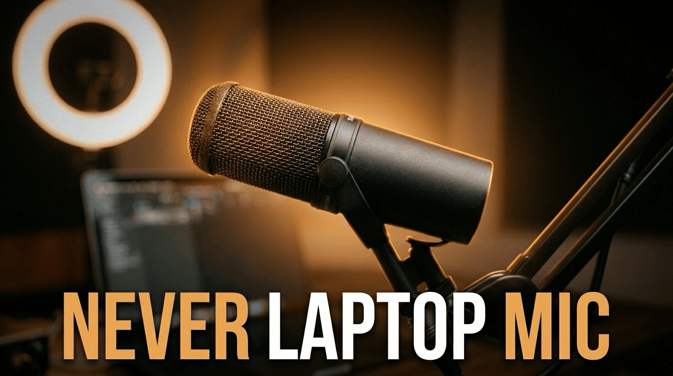 Completed Studio business-video scene about using a dedicated microphone.