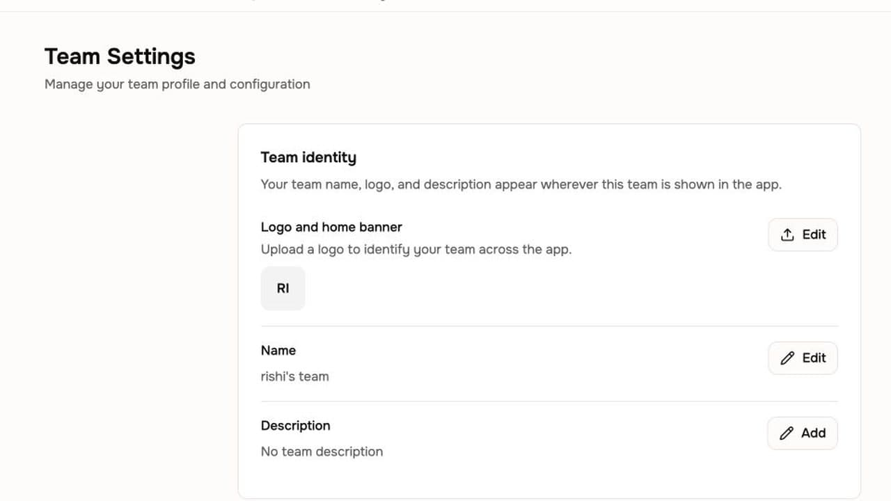 Authenticated ngram Team Settings surface for the shared workspace, with the team identity, logo area, and workspace configuration visible.
