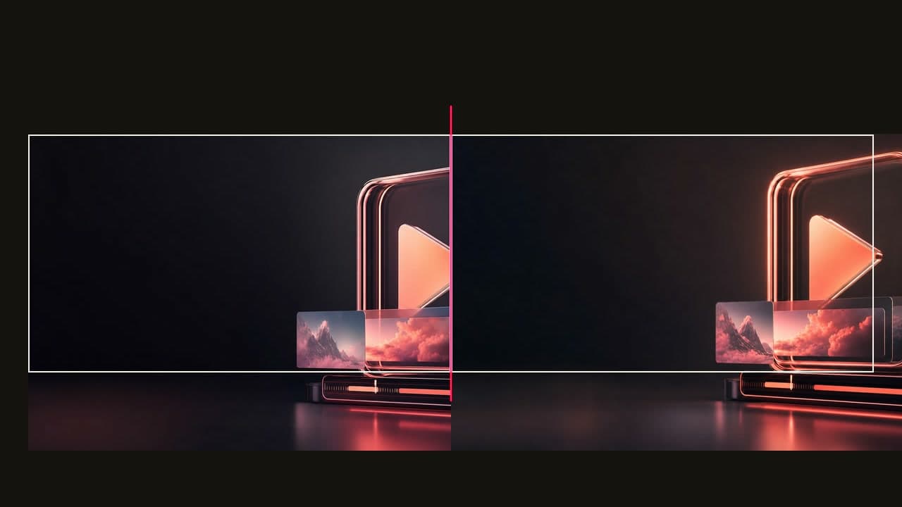 Left: the initial Image Lab generation. Right: the refined result after an authenticated Apply changes request preserving the 16:9 composition.