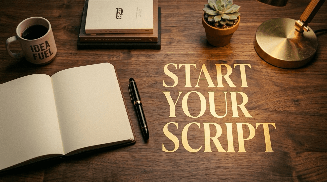 Completed Studio business-video scene focused on drafting a script.