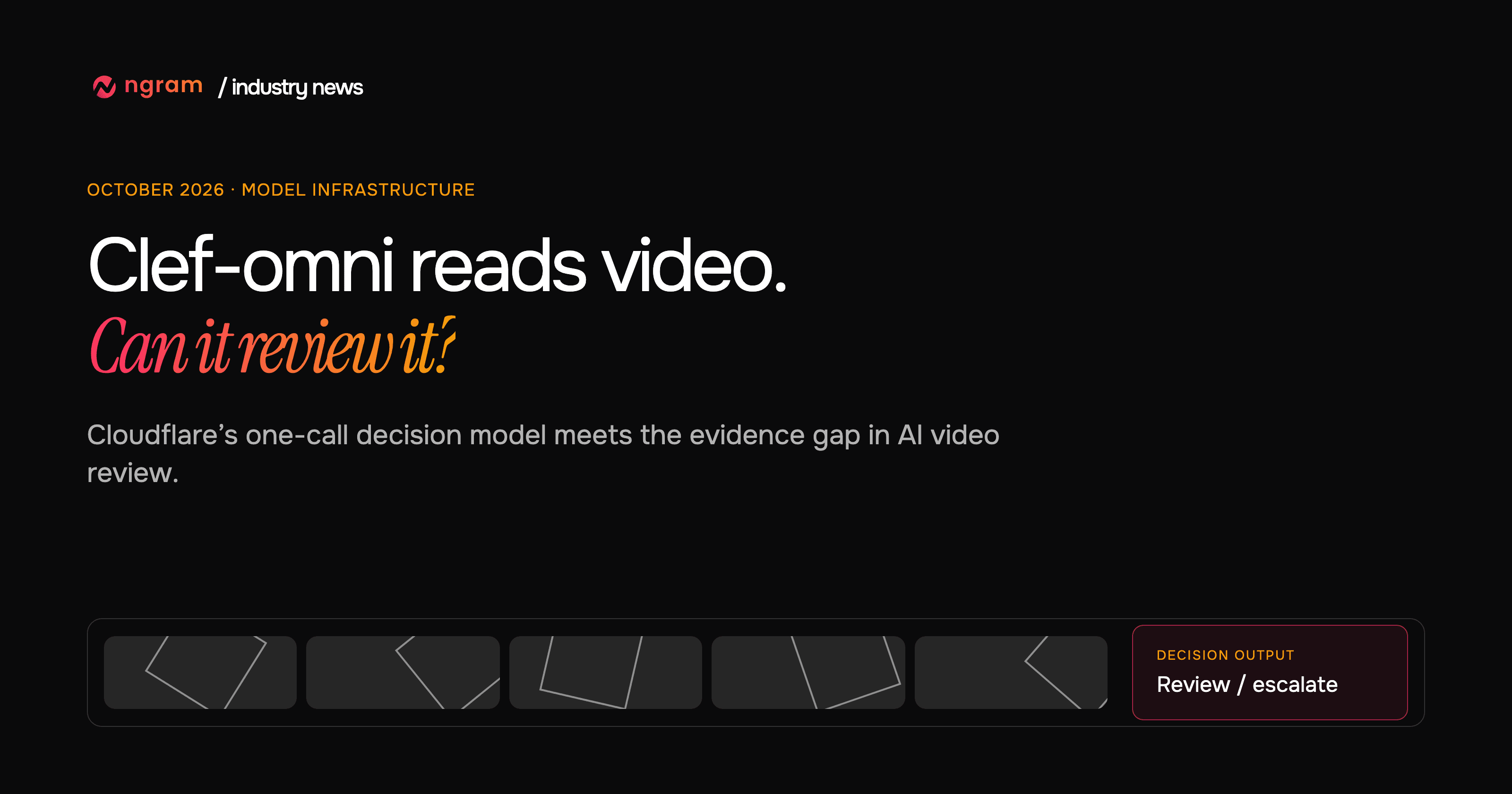 Cloudflare Clef-omni Can Review Video in One Call. Can It Be Trusted?