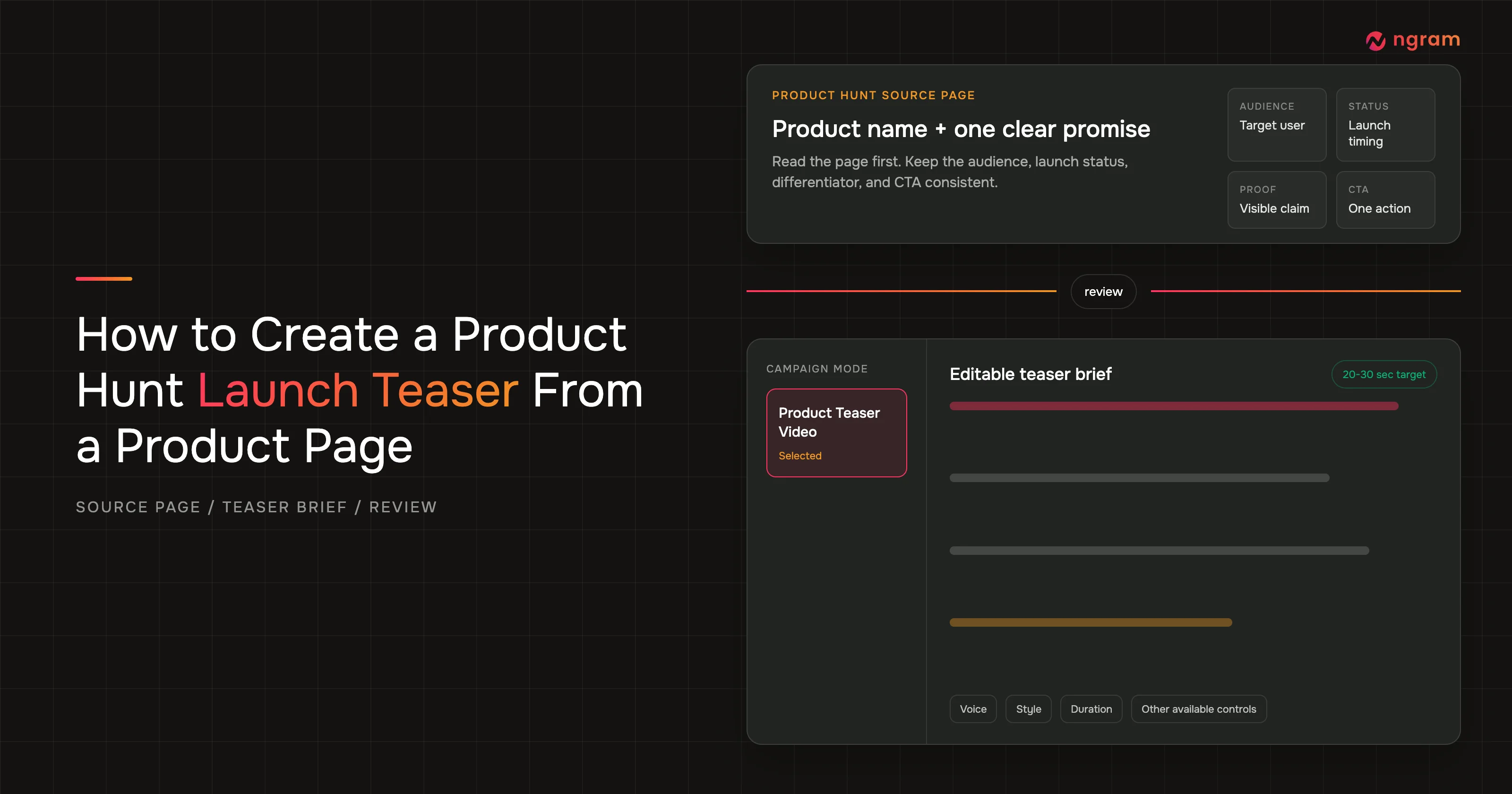 How to Create a Product Hunt Launch Teaser From a Product Page