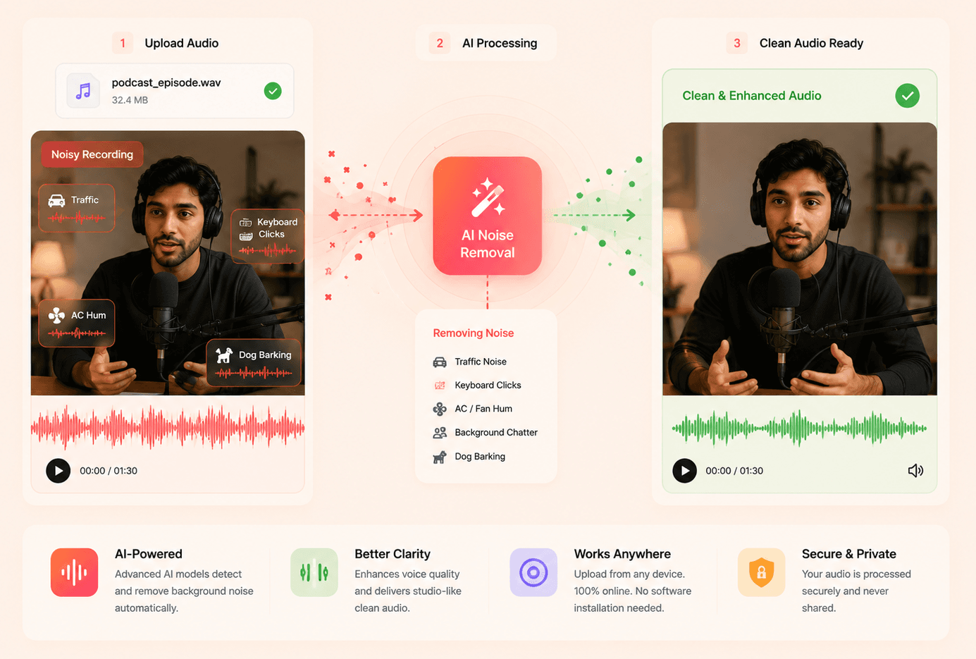 Remove Background Noise from Audio hero preview