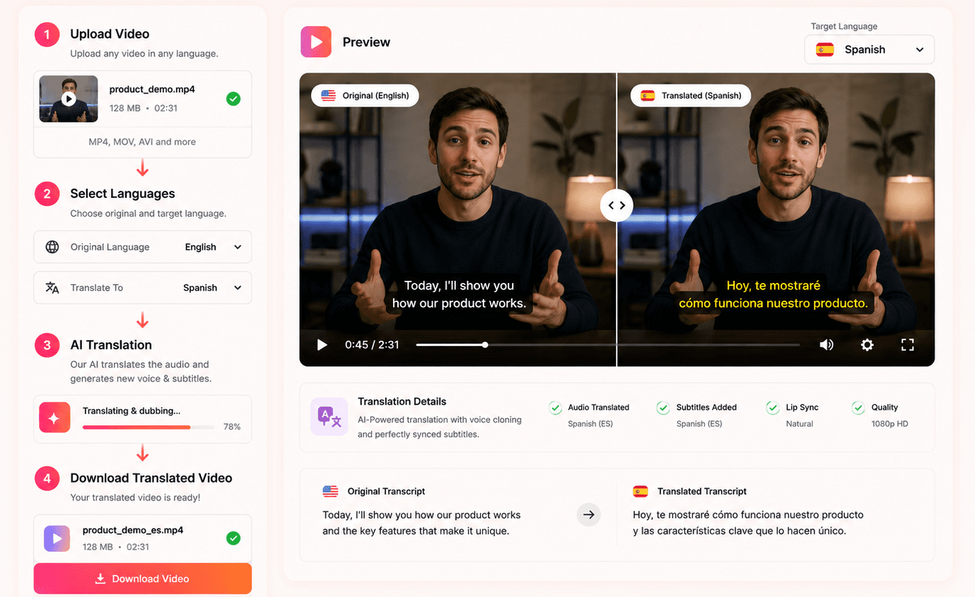 Video Translator hero preview