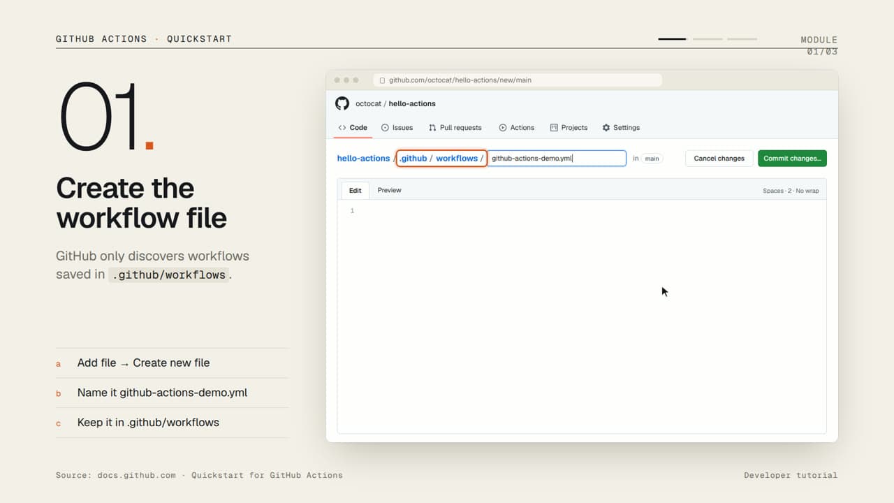 Your first GitHub Actions workflow
