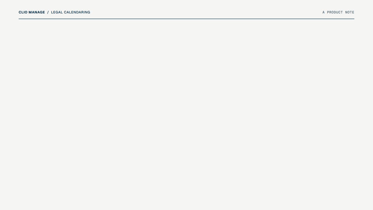 Clio Manage: One Legal Calendar