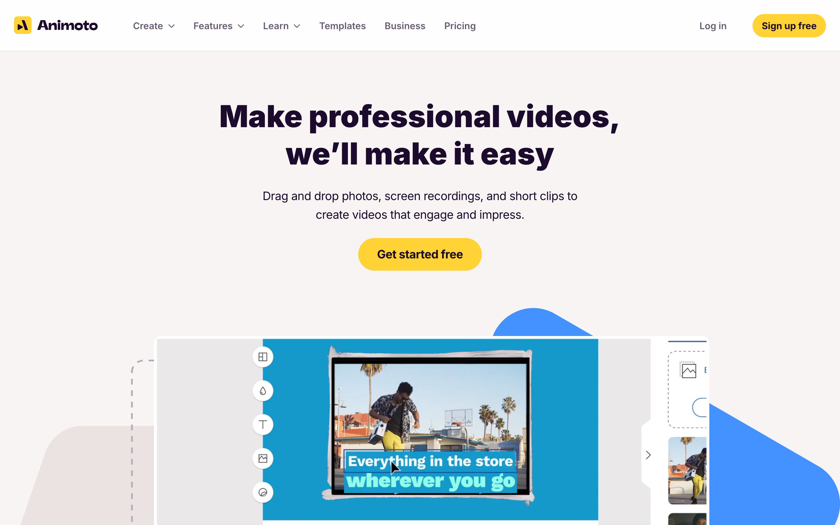 Animoto screenshot