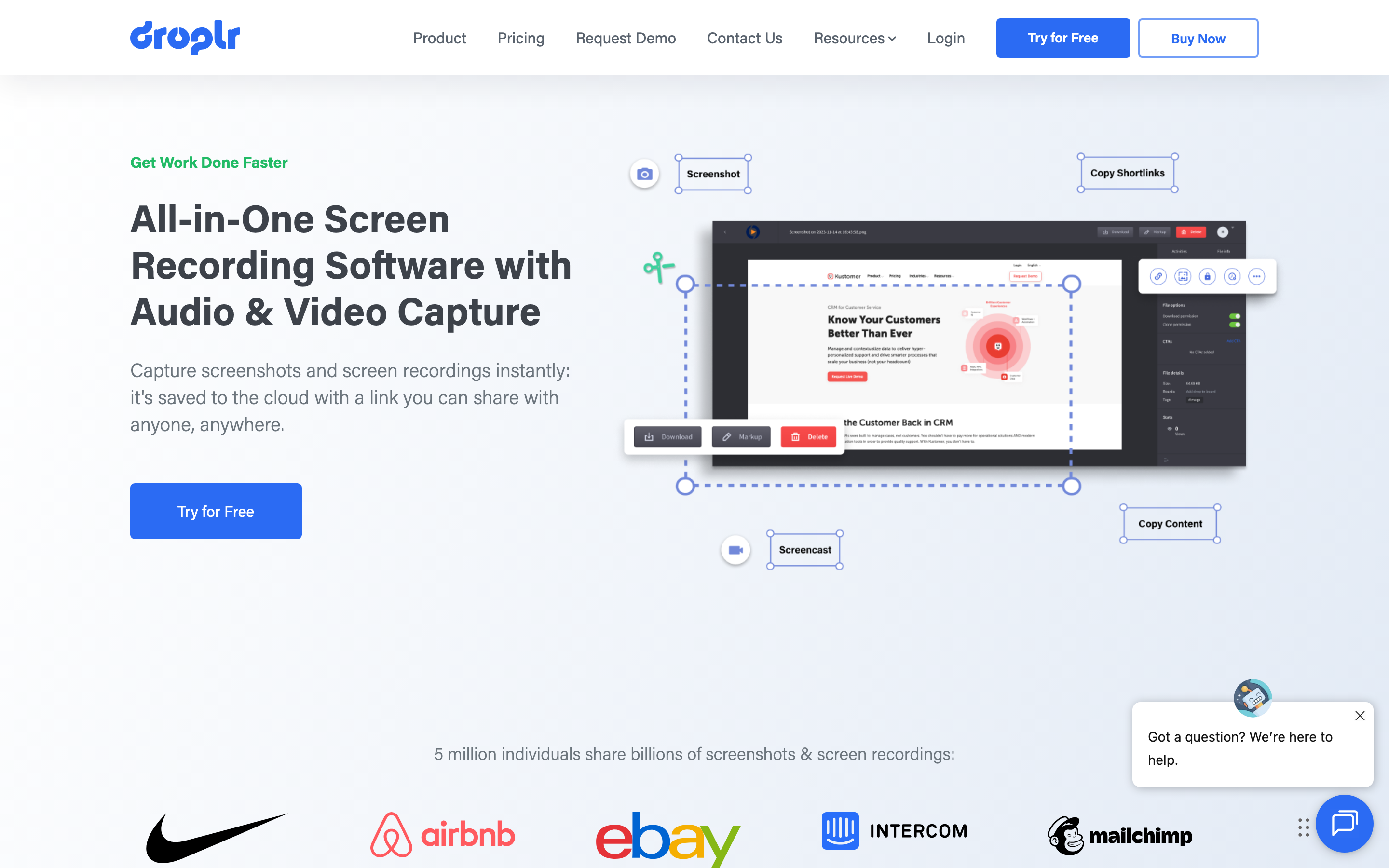 Droplr screenshot