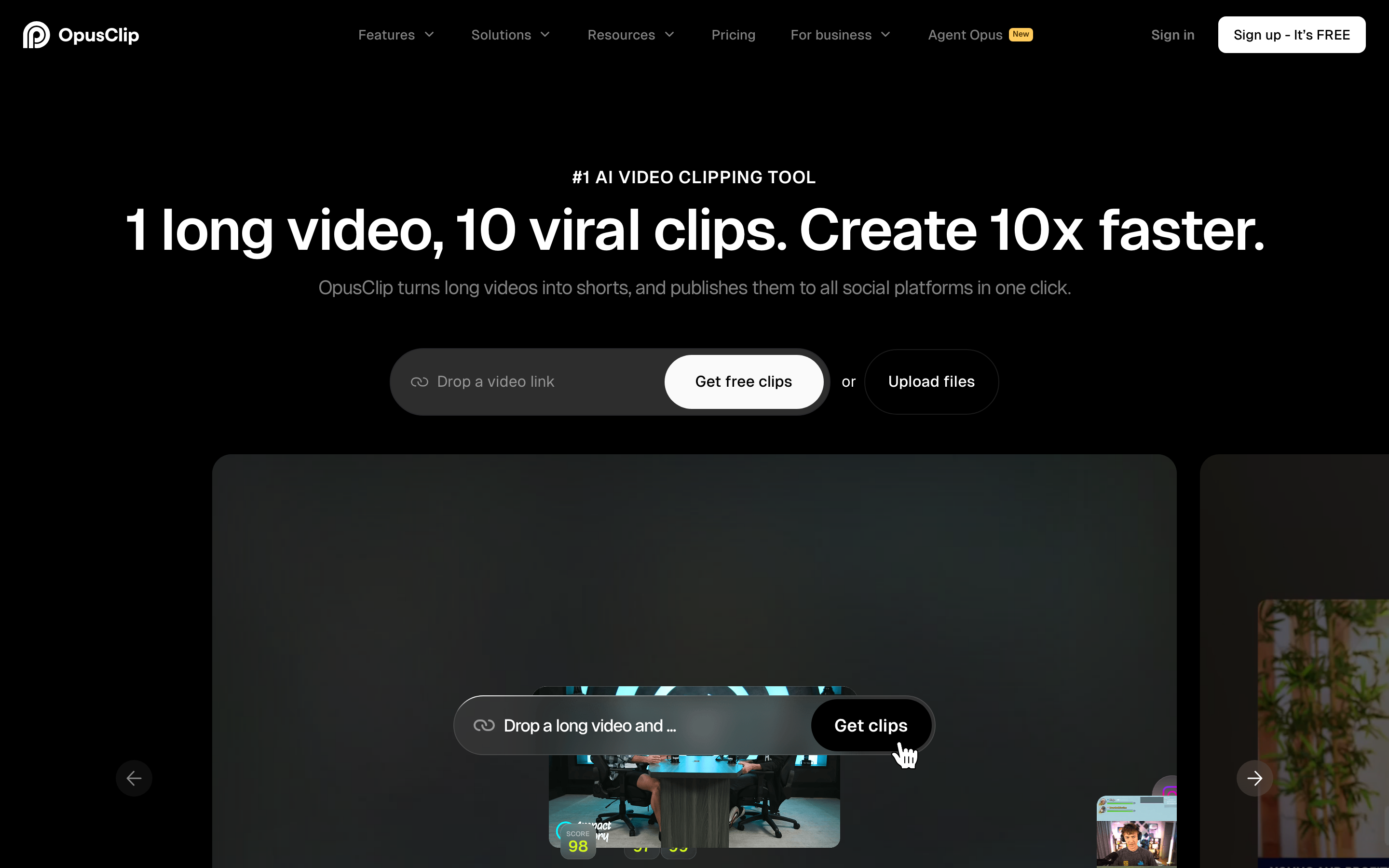 Opus Clip screenshot