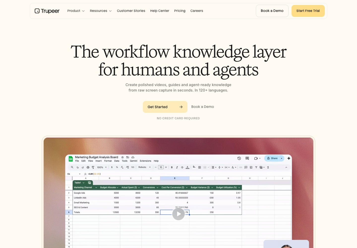Trupeer AI screen recording platform screenshot