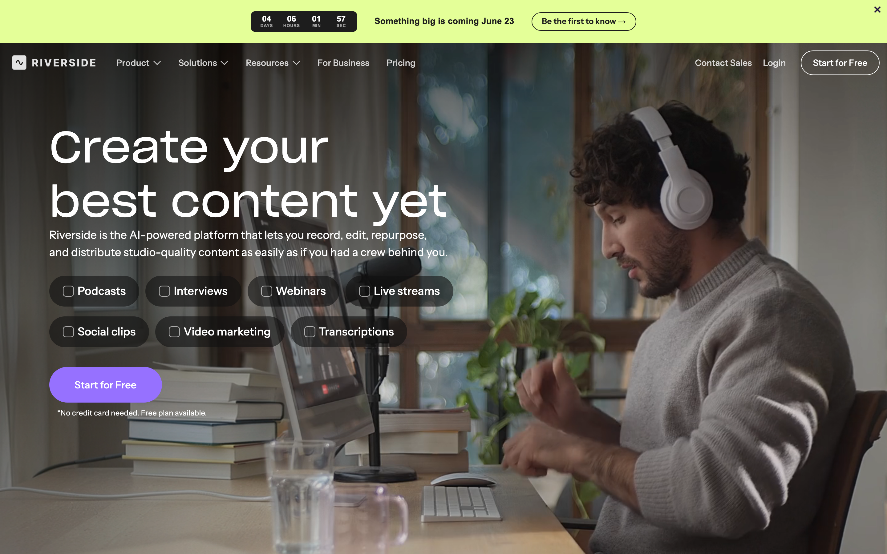 Riverside homepage screenshot