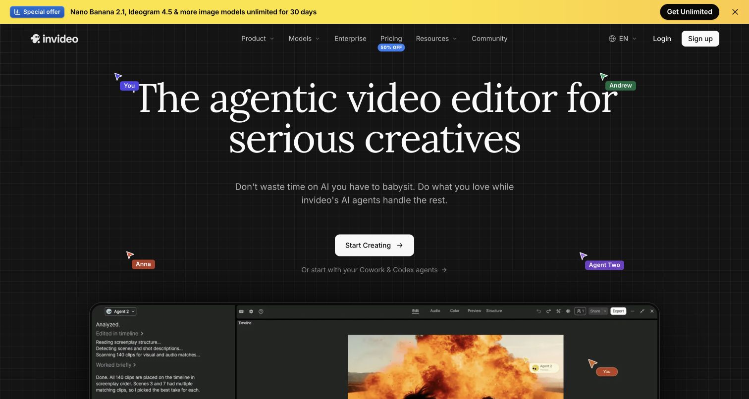 InVideo public product page illustrating its workflow