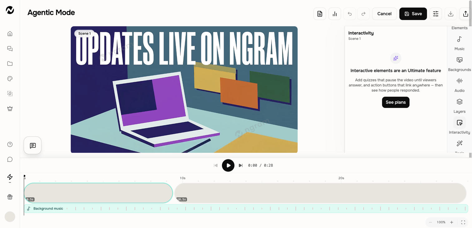 The inline editor Interactivity panel showing that quizzes and action buttons require Ultimate