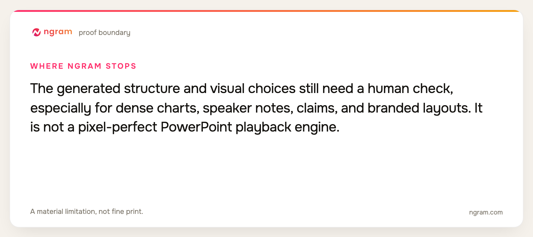 Where ngram fits and where it stops for presentation video makers