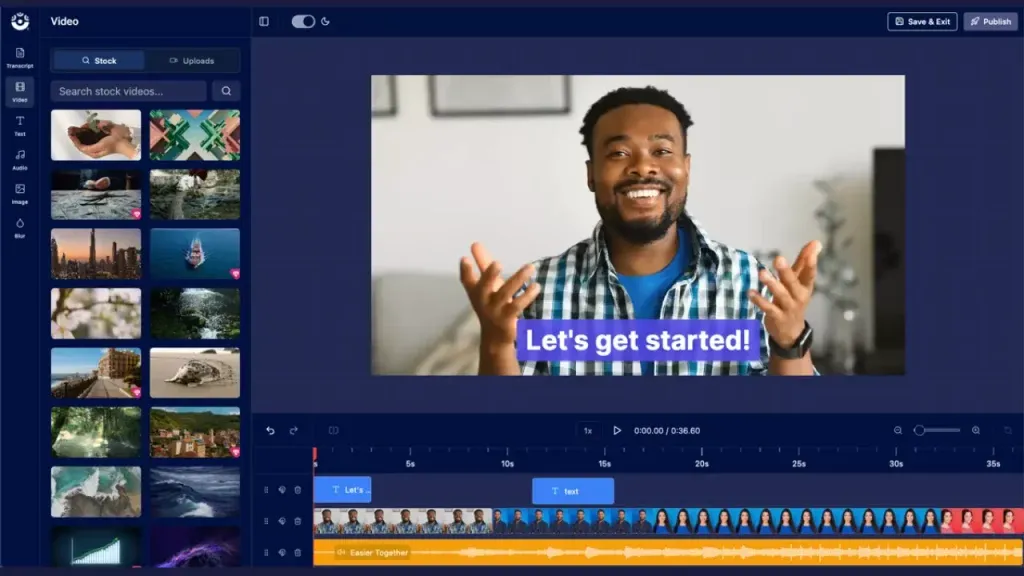 ScreenPal screen recording editor interface