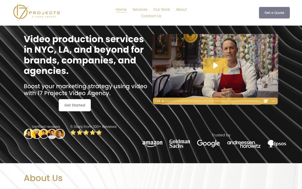 17 Projects Video Agency website preview