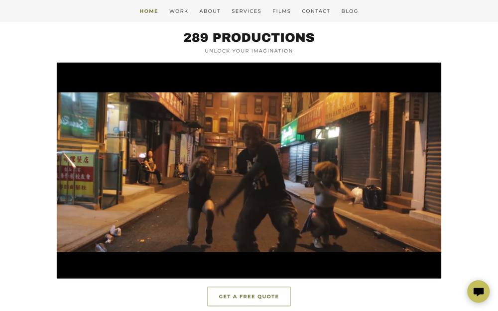 289 Productions website preview