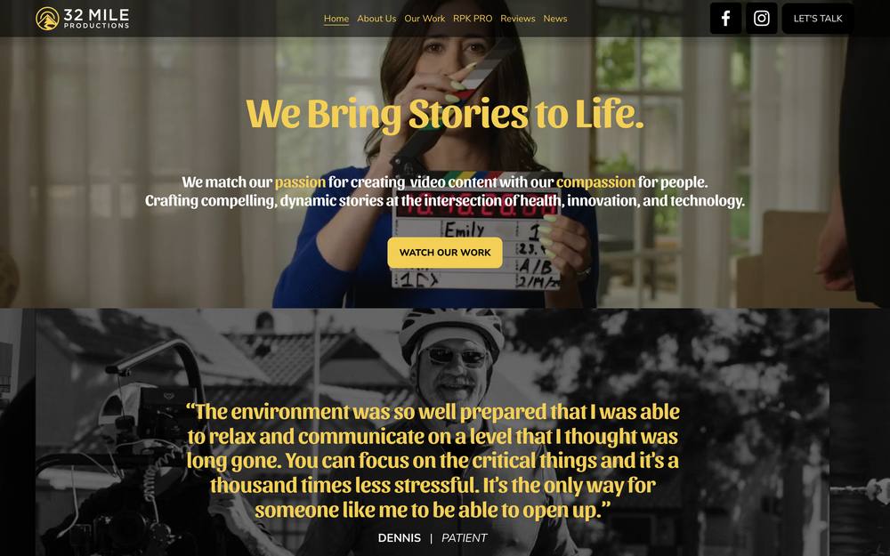 32 Mile Productions website preview