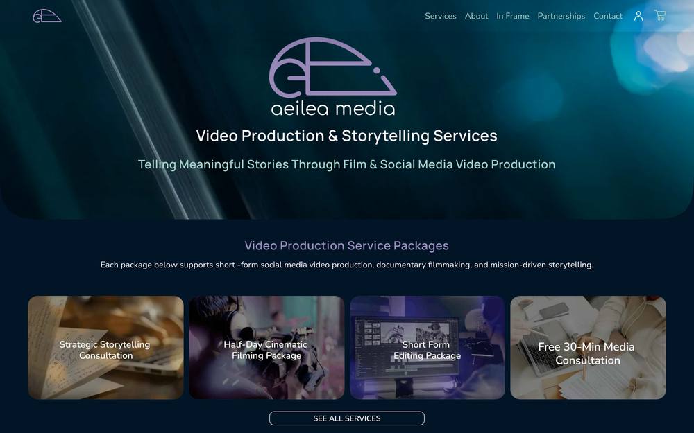 Aeilea Media | Video Production & Storytelling Services website preview