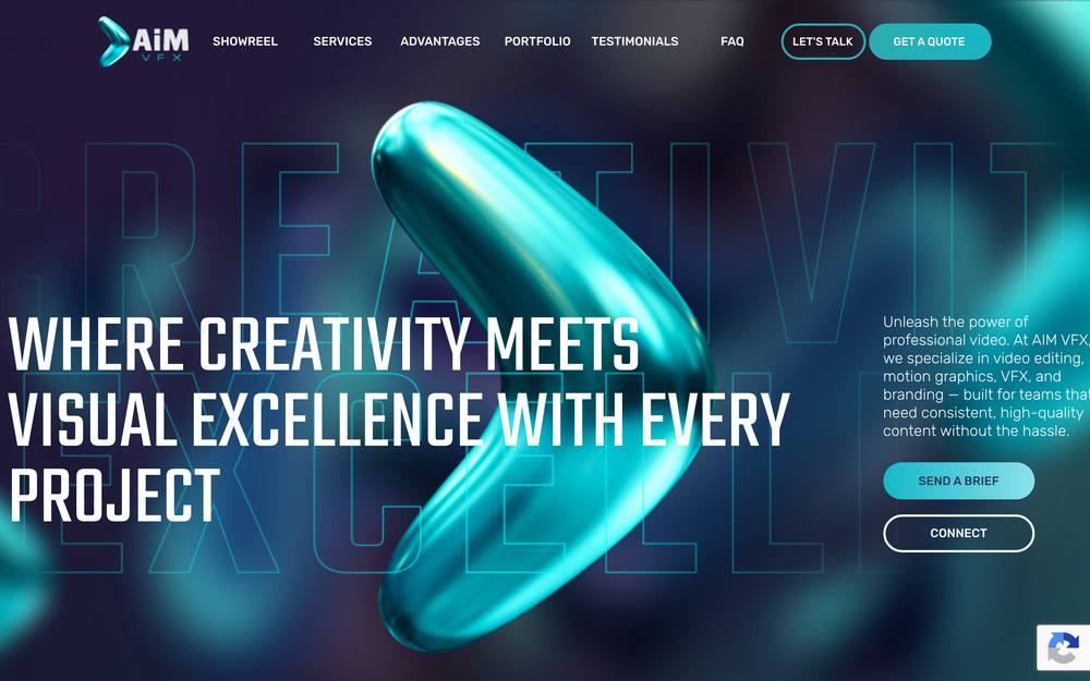 AIM VFX website preview