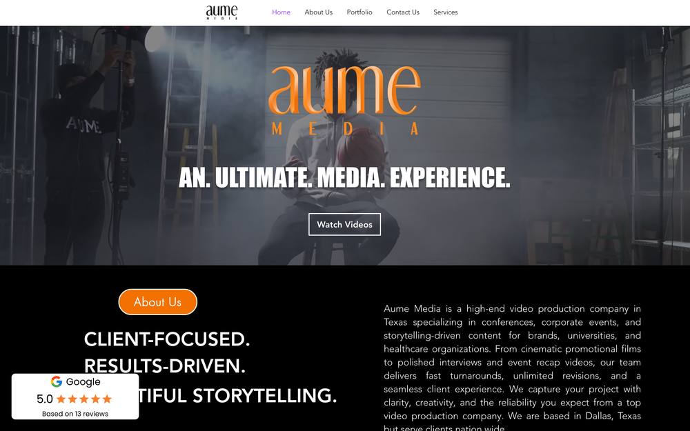 Aume Media website preview