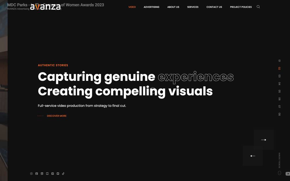 AVANZA Advertising & Video Production Agency website preview