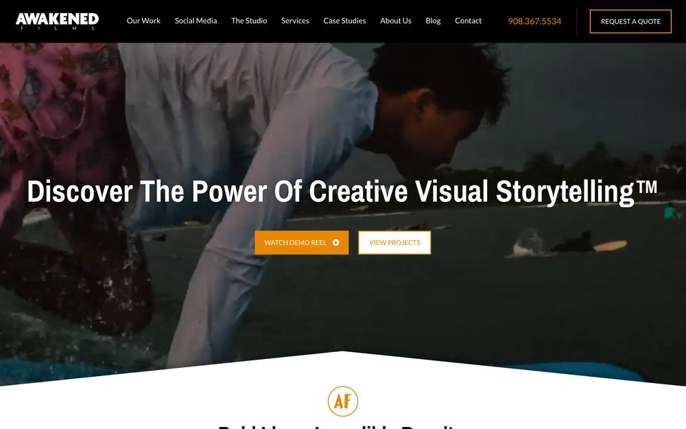 Awakened Films website preview