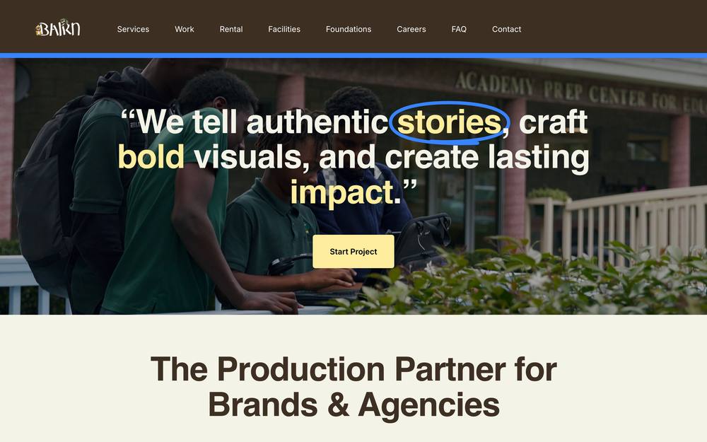 Bairn website preview
