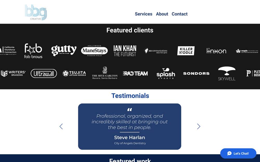 BBG Creative Video Marketing website preview