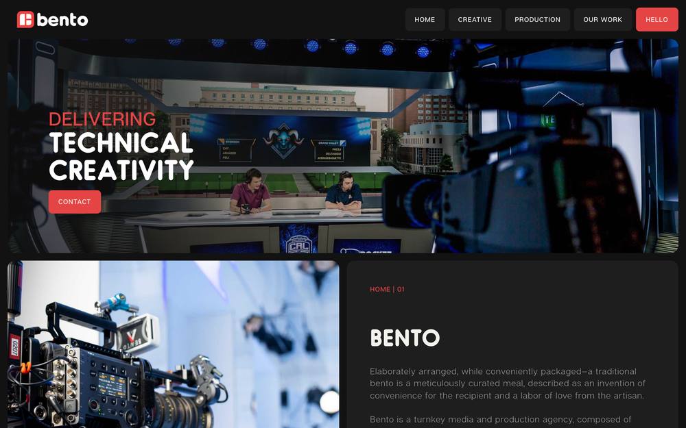 Bento website preview