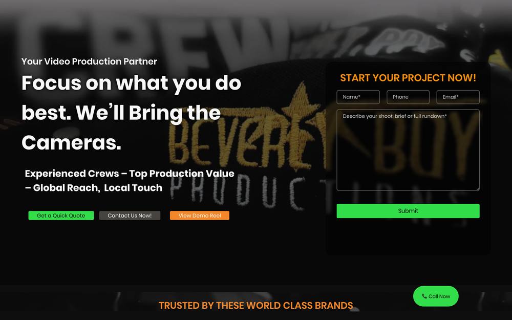 Beverly Boy Productions website preview