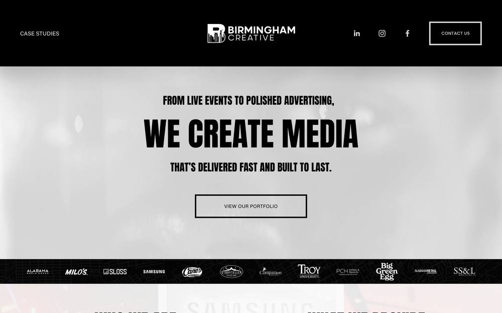 Birmingham Creative website preview