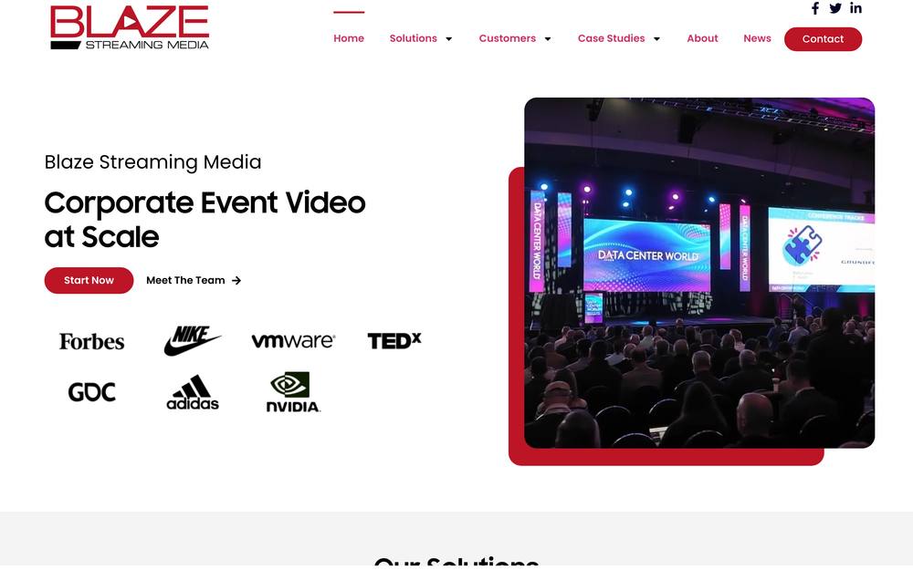 BLAZE STREAMING MEDIA website preview