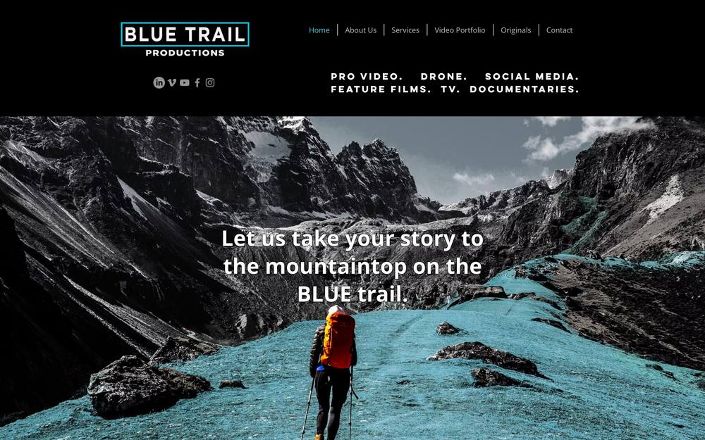 Blue Trail Productions website preview
