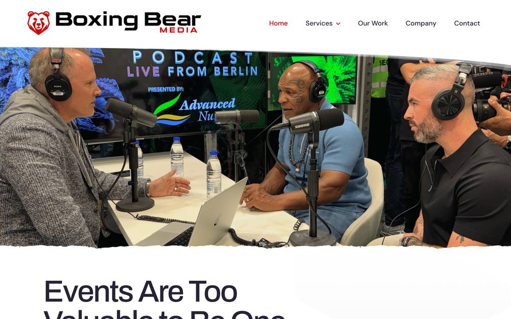 Boxing Bear Media website preview
