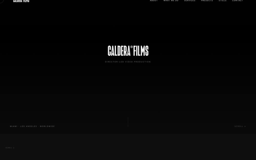 Caldera Films website preview
