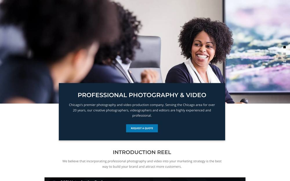 Chicago Corporate Photography and Video website preview