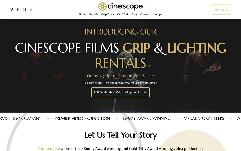 Cinescope Films website preview