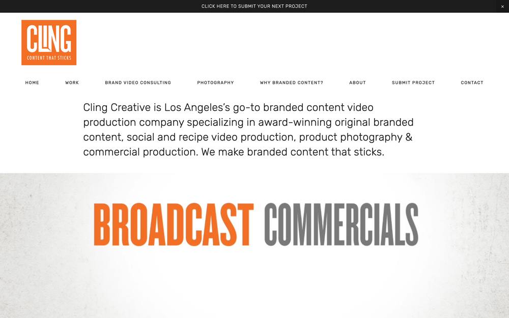 CLING Creative website preview