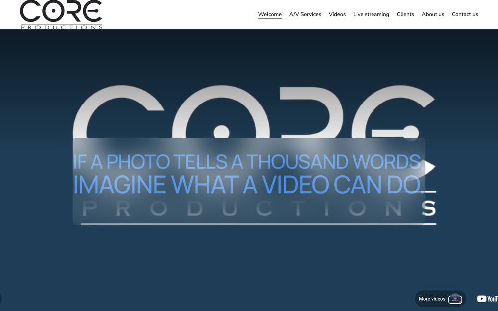 Core Productions llc website preview