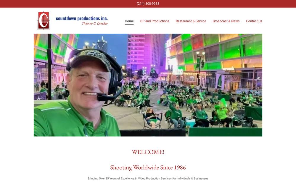 Countdown Productions, Inc. website preview