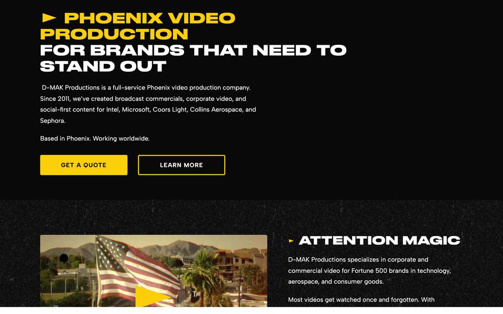 D-MAK Productions website preview