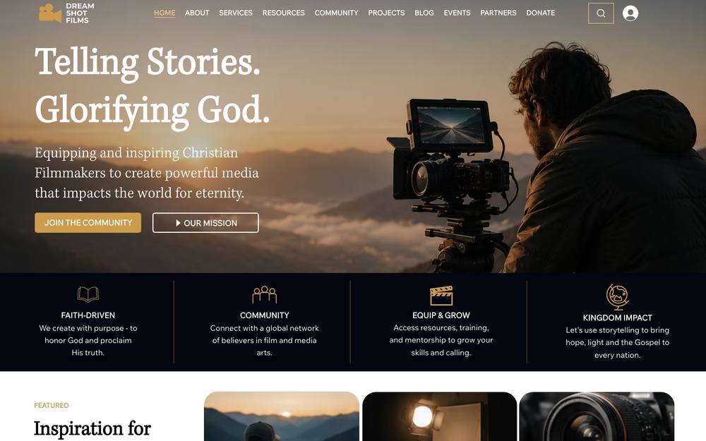 Dream Shot Films website preview
