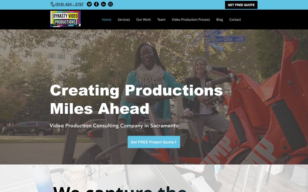 Dynasty Video Productions, Sacramento website preview