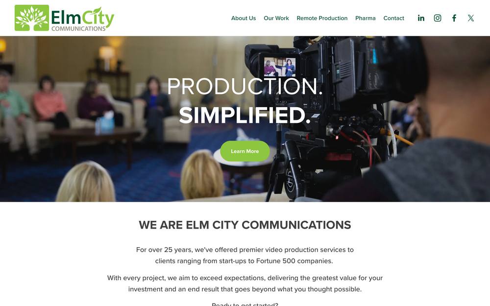 Elm City Communications website preview