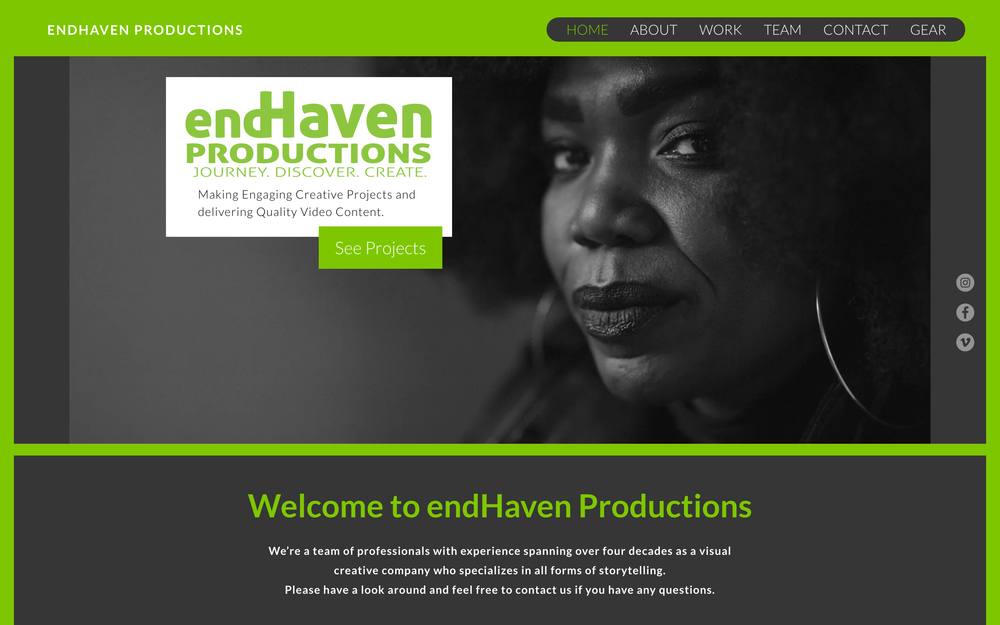 endHaven Productions website preview