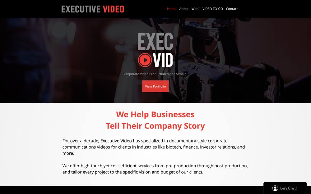 Executive Video website preview